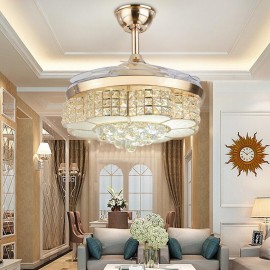 Luxury K9 crystal remote control Crystal ceiling fan light