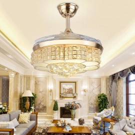 Luxury K9 crystal remote control Crystal ceiling fan light