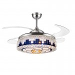 Ceiling Fan Chandelier with Crystal modern fan light