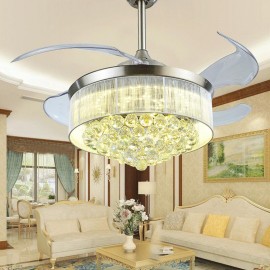 Blades hidden style modern Crystal fan light