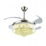 Blades hidden style modern Crystal fan light