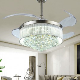 Blades hidden style modern Crystal fan light