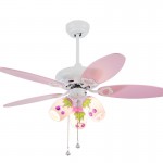 Pink color blades 3 Lights LED Girls Room Fan Light