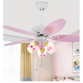 Pink color blades 3 Lights LED Girls Room Fan Light