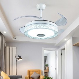 Living room bluetooth speaker Nest style fan light