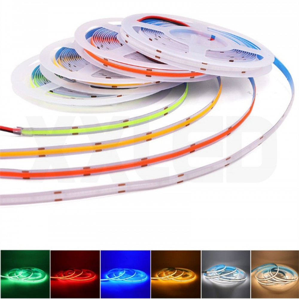 Super bright 12V 24V Wide 8mm COB LED Strip Light