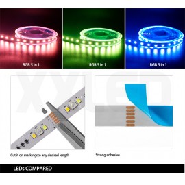 5050 RGB and 2835 white and warm white RGBW LED Strip Light 